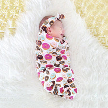 Load image into Gallery viewer, Delicious Donuts Cotton Sleepsack + Headband (2 pcs)