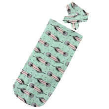 Load image into Gallery viewer, Feathers Cotton Sleepsack + Headband (2 pcs)
