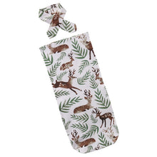 Load image into Gallery viewer, Deer &amp; Fern Cotton Sleepsack + Headband (2 pcs)
