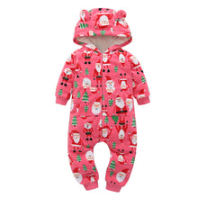Load image into Gallery viewer, Cozy Christmas Fleece Onesie (with ears!)