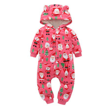 Load image into Gallery viewer, Cozy Christmas Fleece Onesie (with ears!)