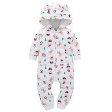 Load image into Gallery viewer, Cozy Christmas Fleece Onesie (with ears!)