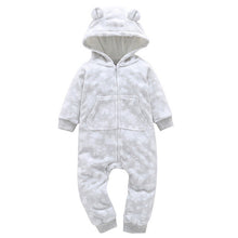 Load image into Gallery viewer, Cozy Christmas Fleece Onesie (with ears!)