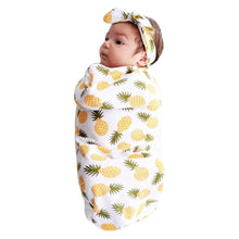 Load image into Gallery viewer, Pineapple Swaddle + Headband (2 pcs)