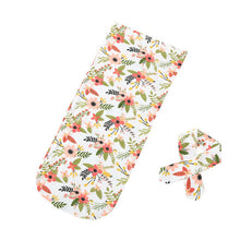 Load image into Gallery viewer, Painted Flowers Swaddle + Headband (2 pcs)
