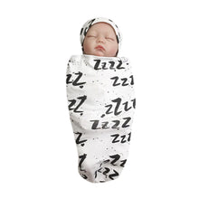 Load image into Gallery viewer, Catching Some Zzzs Swaddle + Hat (2 pcs)
